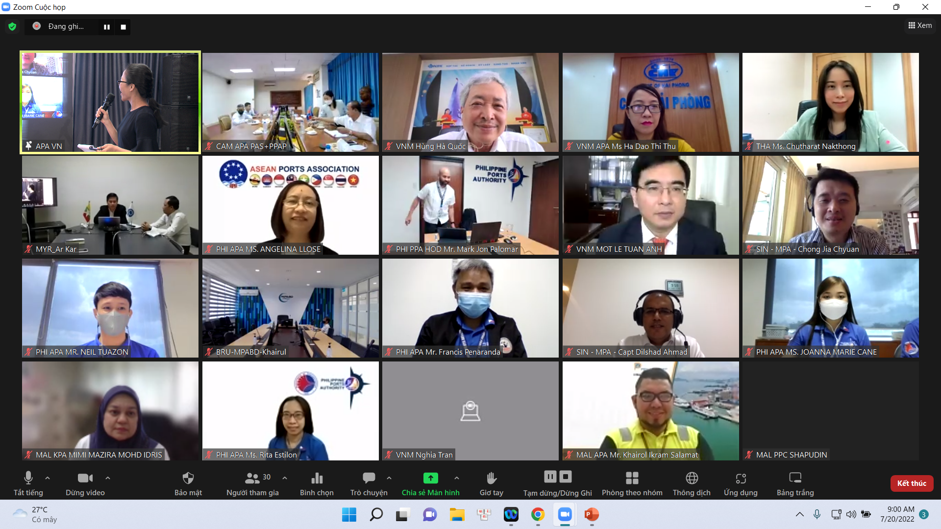 THE ASEAN PORTS ASSOCIATION (APA) CONDUCTS ITS 41st WORKING COMMITTEE MEETING (WCM) VIA ONLINE PLATFORM